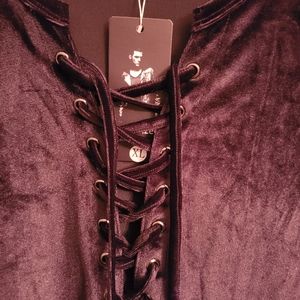 Velvet long sleeve shirt